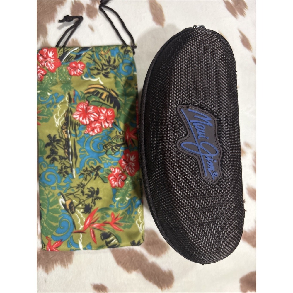 MAUI JIM Zippered  Hard Brown Sport SUNGLASSES CASE+POUCH